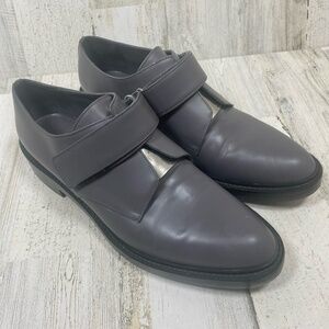 Vince Ceramic Leather Oxford Loafers Gray Size 10‎ Dress Shoes Office Business